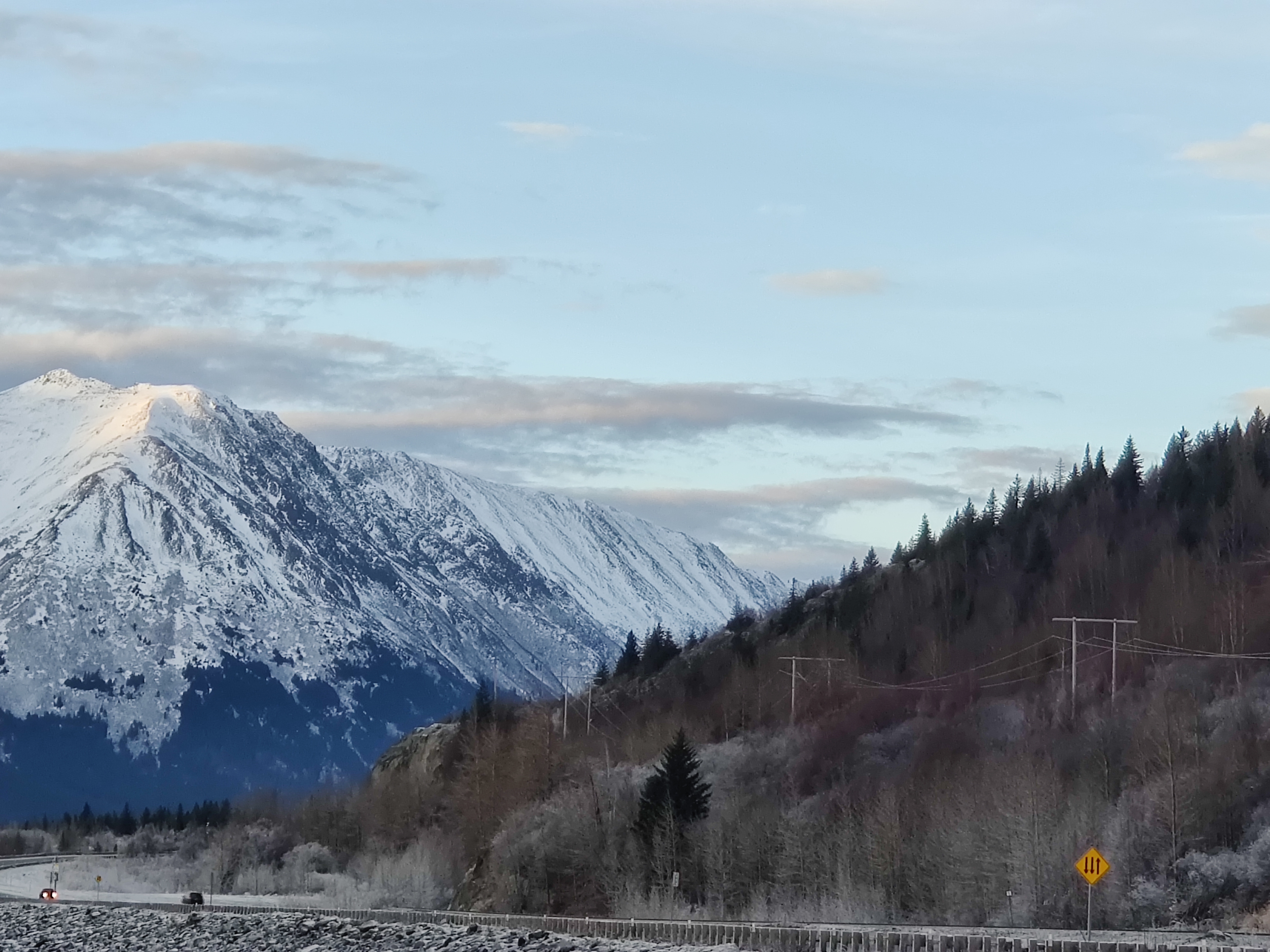 Alaska's Power Grid: Power lines running though mountains