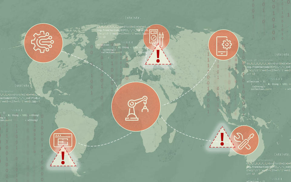 Illustration of global cyber supply chain