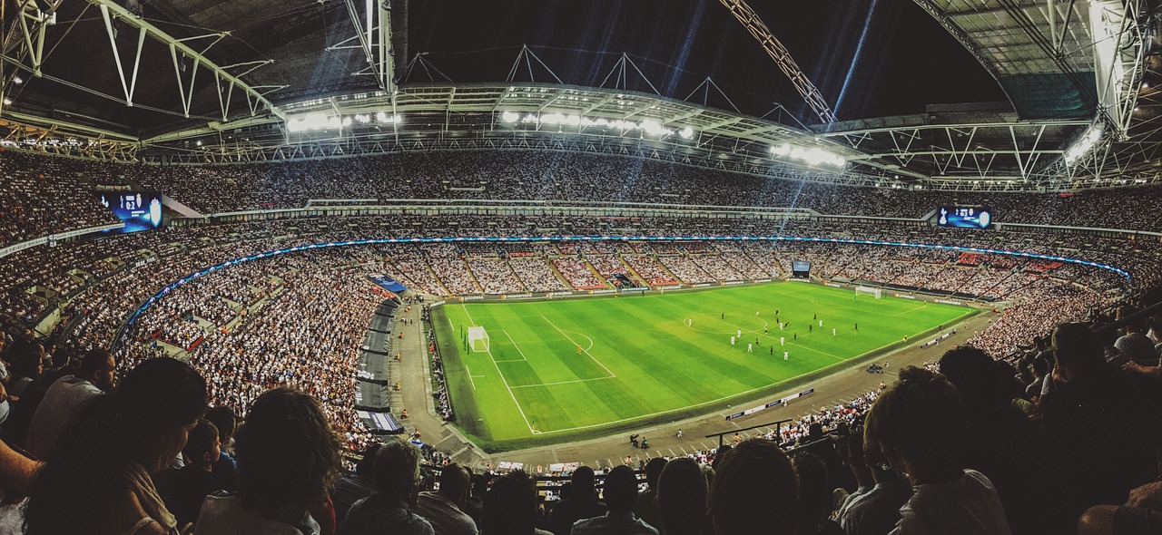 wide view of a soccer stadium filled with fans