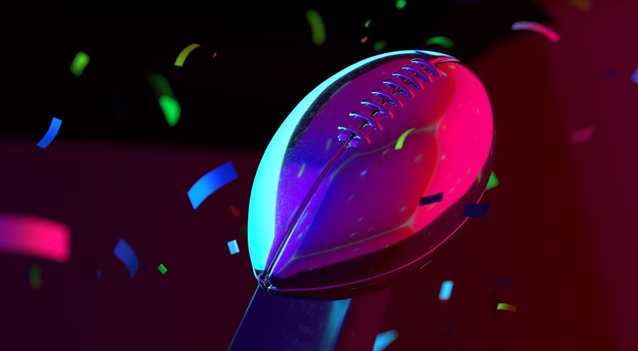 colorful football trophy