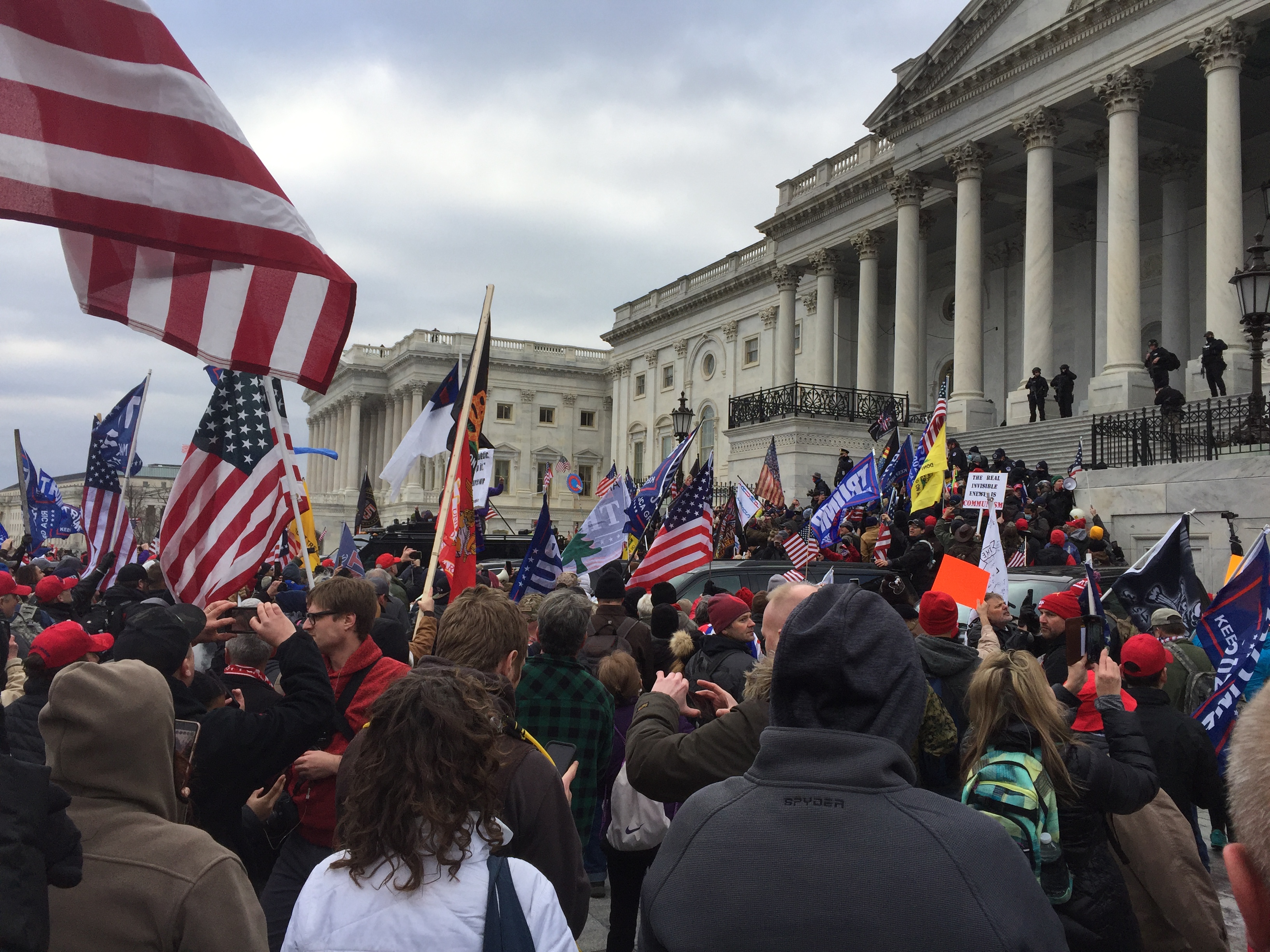 Crowd of Trump supporters marching on the US Capitol on 6 January 2021.