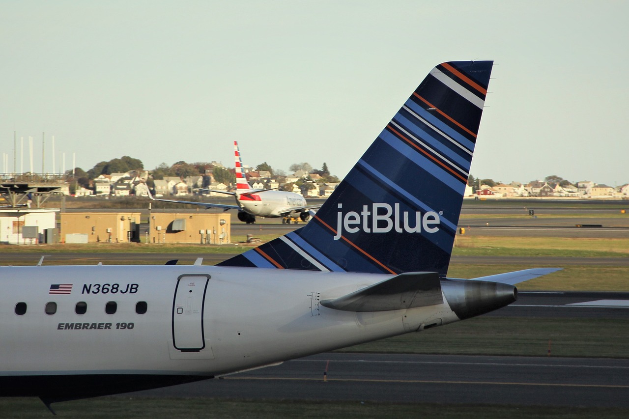 JetBlue plane at an airport