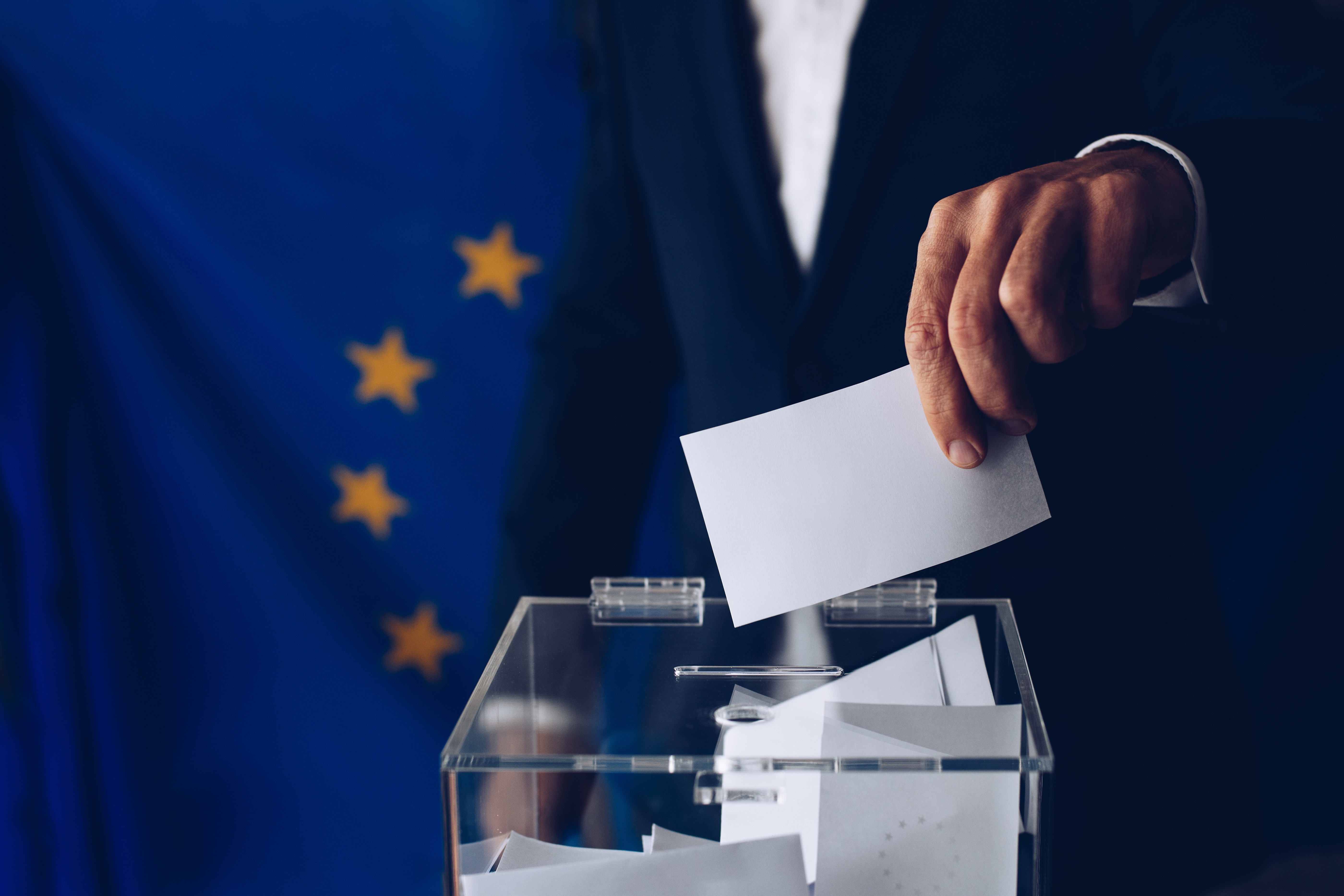 Man voting in EU election