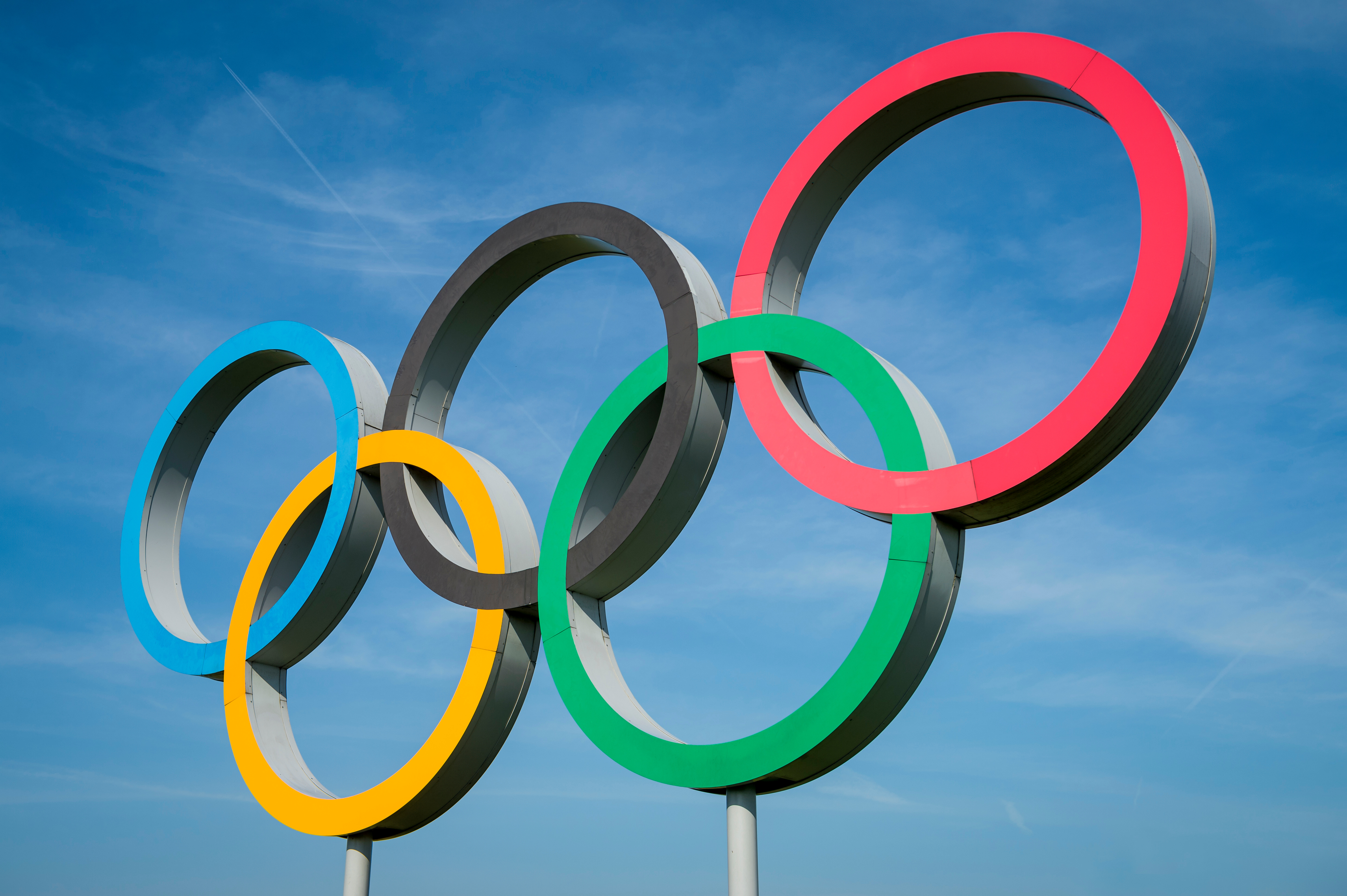 Olympic Rings with a Blue Sky Background