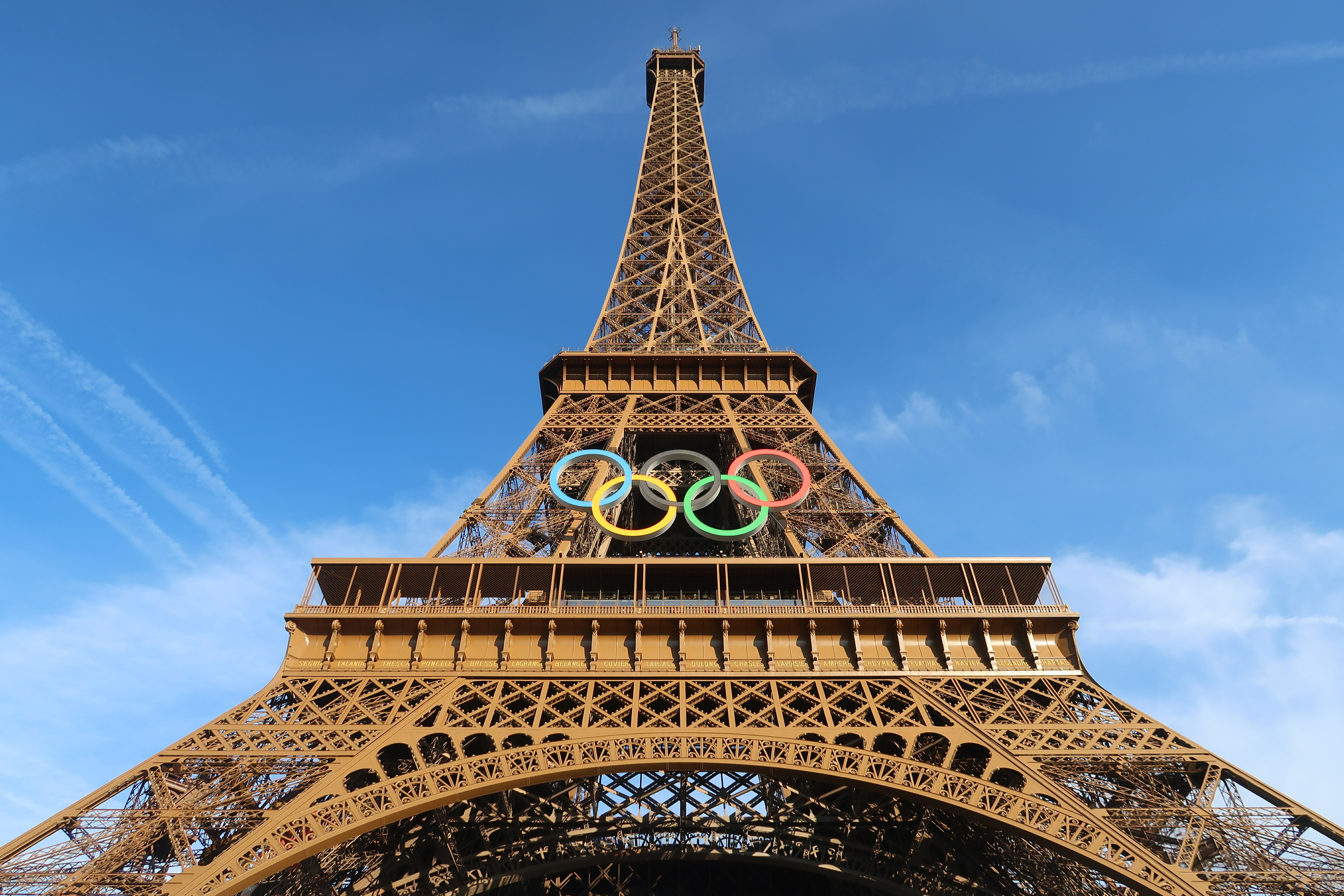 Olympics Logo on the Eiffel Tower
