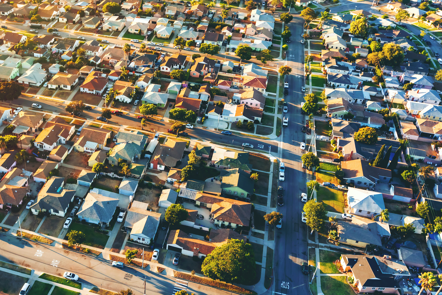 Aeriel view of a neighborhood