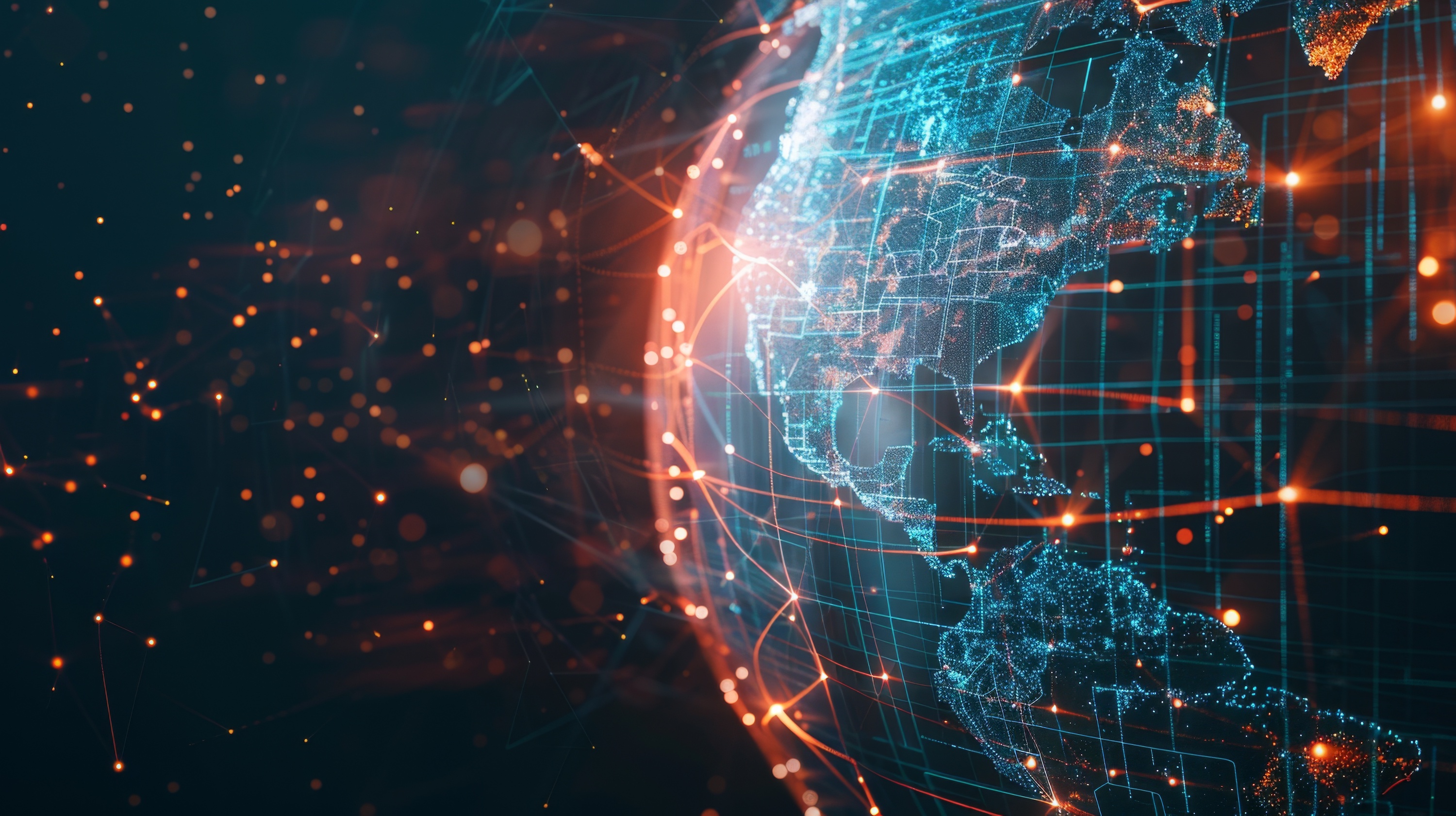Illustration of AI/digital and the globe