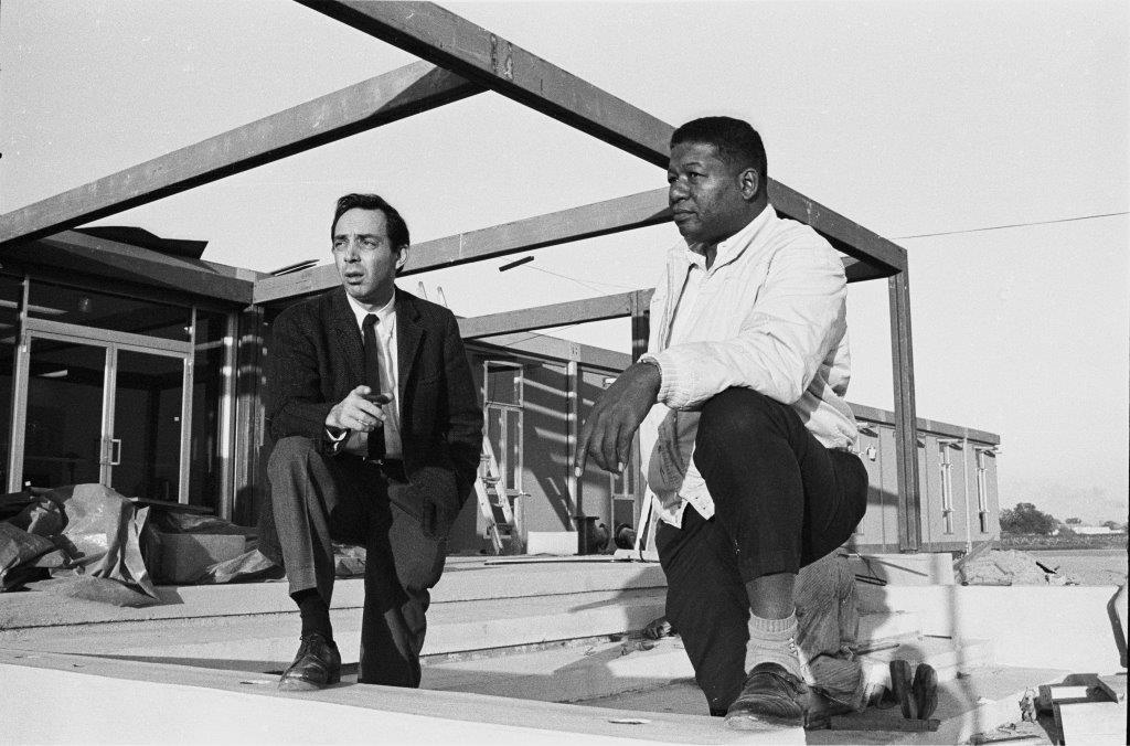 Dr. H. Jack Geiger and Dr. John W. Hatch during construction on the Delta Health Center, 1966 - Photo by Daniel Bernstein 