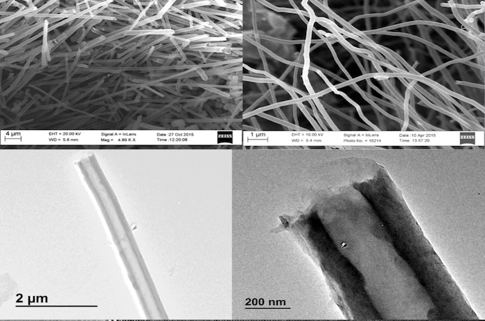 Microscopic view of carbon nanotubes created from carbon dioxide using the C2CNT process