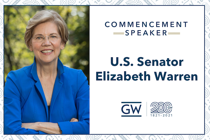 Sen. Elizabeth Warren to Deliver George Washington University October Commencement Address