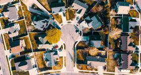 Bird's eye view of a neighborhood