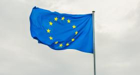 EU Flag Flying in the Wind