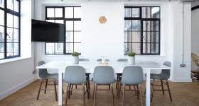 empty office, conference room table