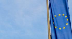 EU Flag against a blue sky