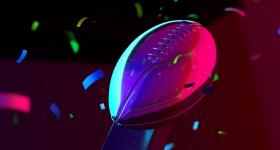 colorful football trophy