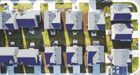 birds eye view of a nieghborhood