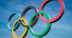Olympic Rings with a Blue Sky Background