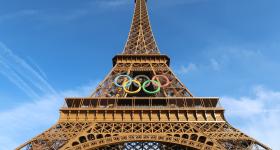 Olympics Logo on the Eiffel Tower