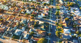 Aeriel view of a neighborhood