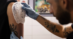 Getting a tattoo