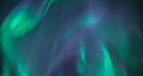 Huge green and purple northern lights