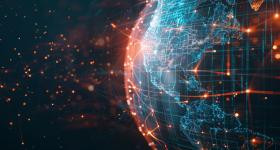 Illustration of AI/digital and the globe